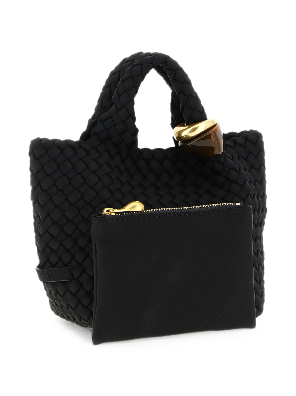 NAGHEDI St. Barths handgeweven mini-shopper Zwart