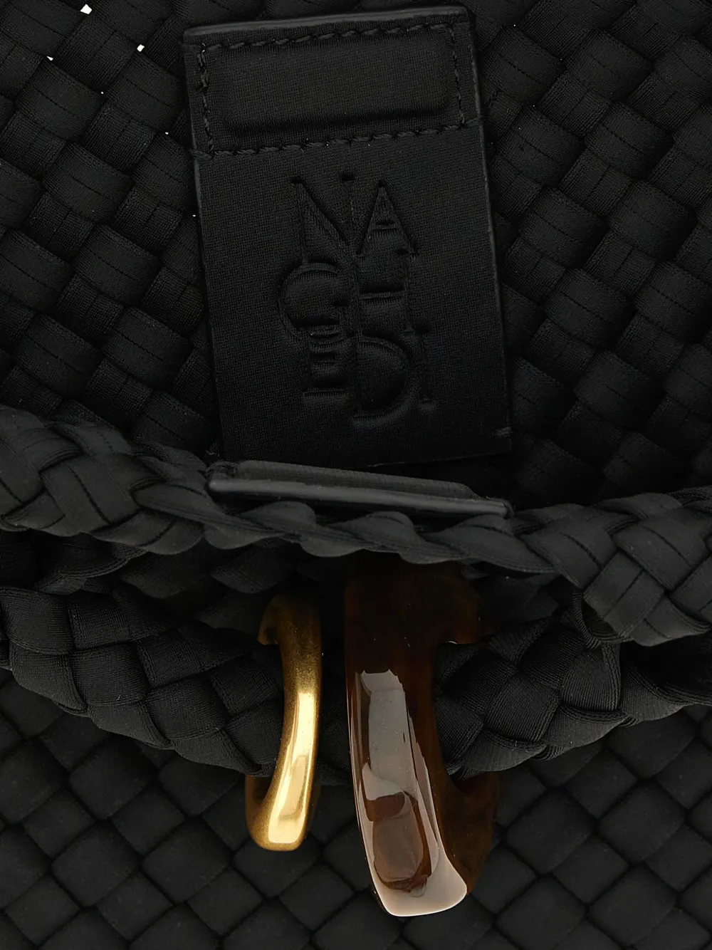 NAGHEDI St. Barths handgeweven mini-shopper Zwart
