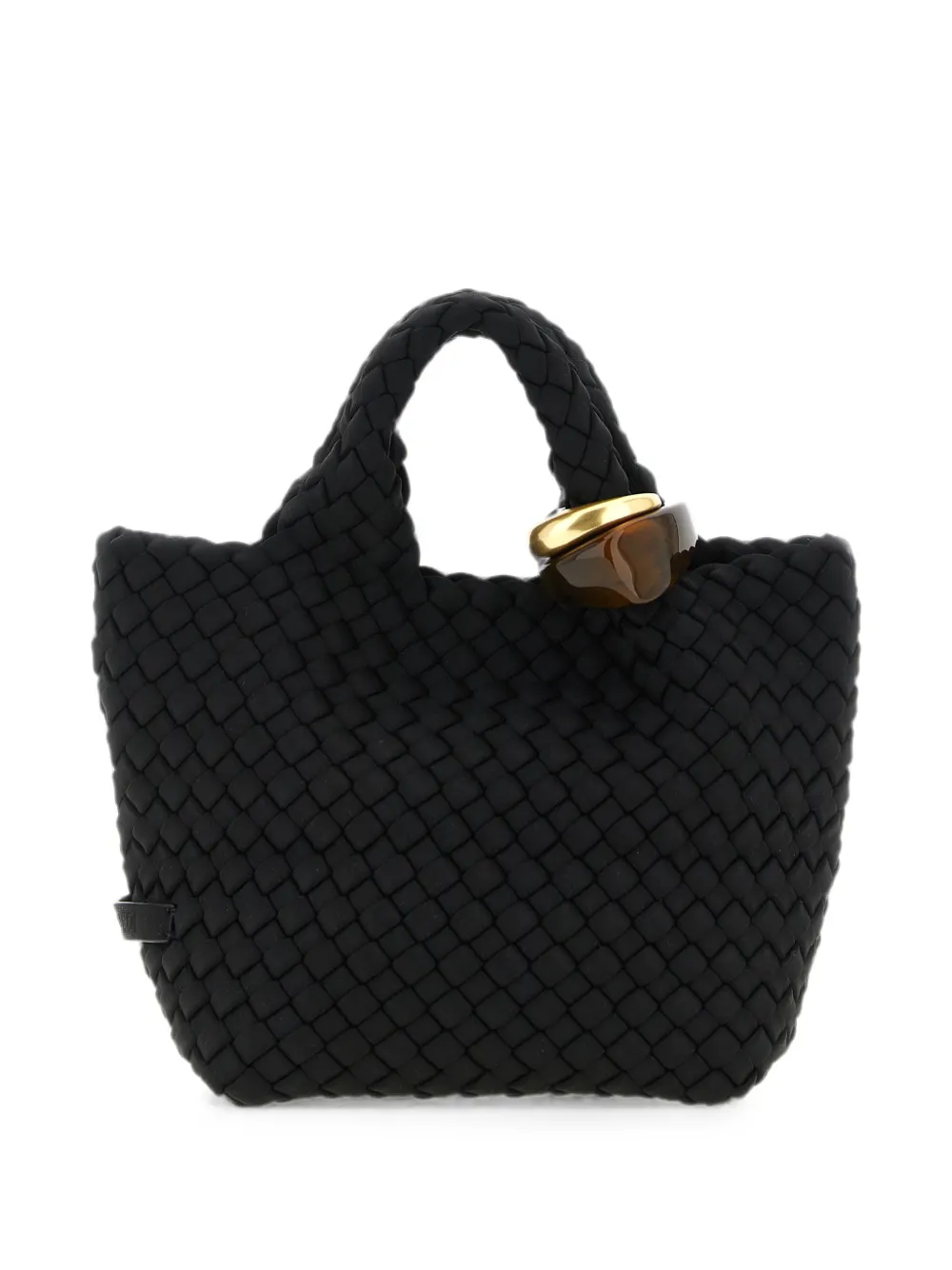 NAGHEDI St. Barths handgeweven mini-shopper Zwart