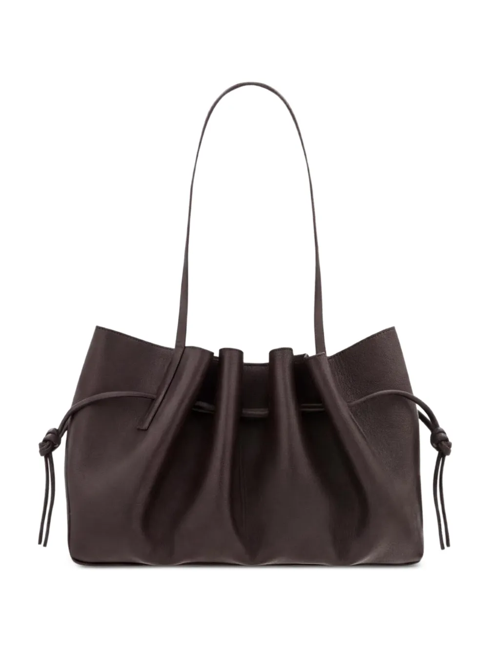 Yuzefi Scallop leather shoulder bag - Marrone