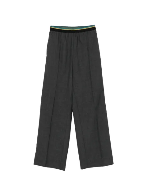 Plan C striped-waistband pressed-crease trousers