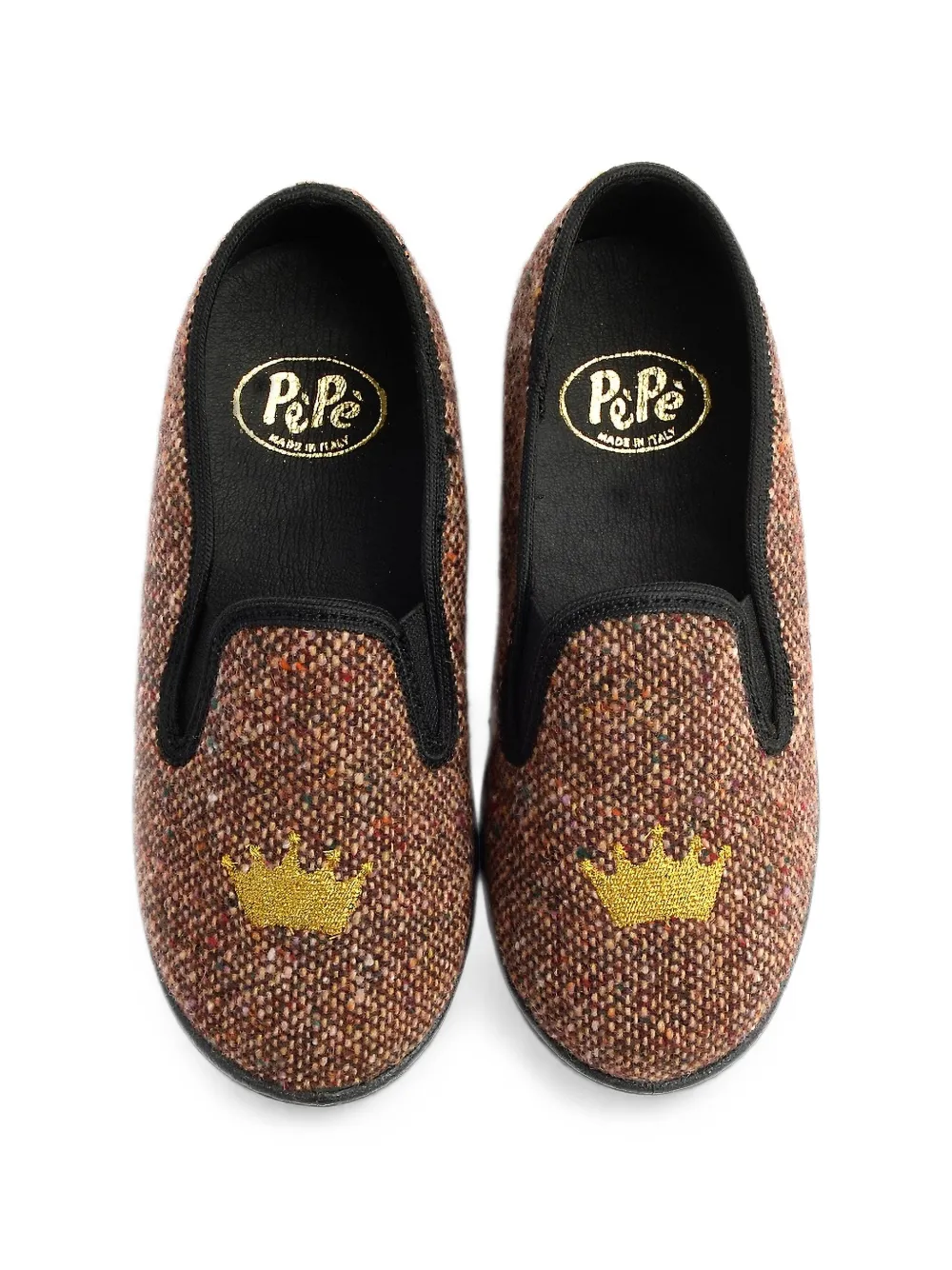 Pèpè crown-embroidered loafers Bruin