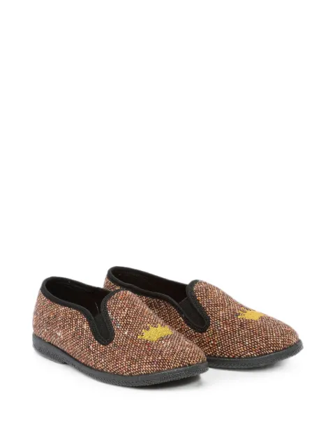 Pèpè crown-embroidered loafers