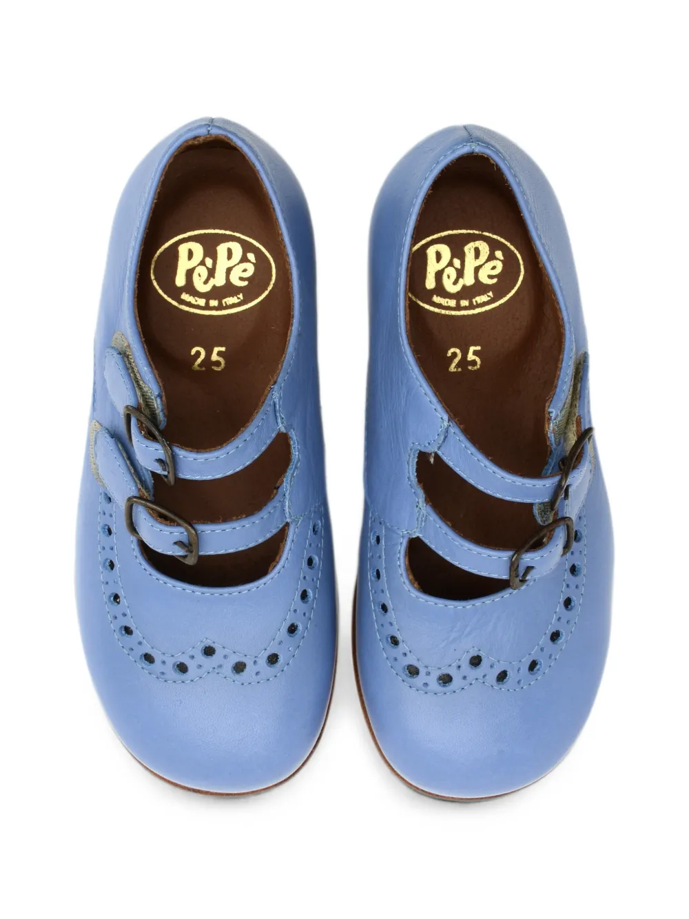 Pèpè Marie brogue-detail double-strap ballet flats Blauw