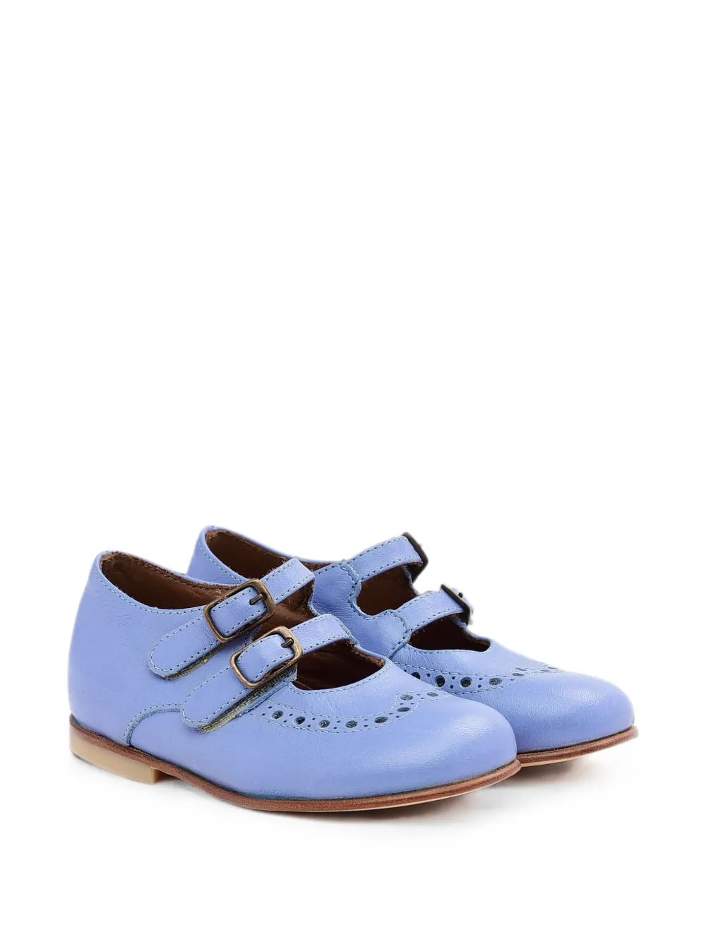 Pèpè Marie brogue-detail double-strap ballet flats Blauw