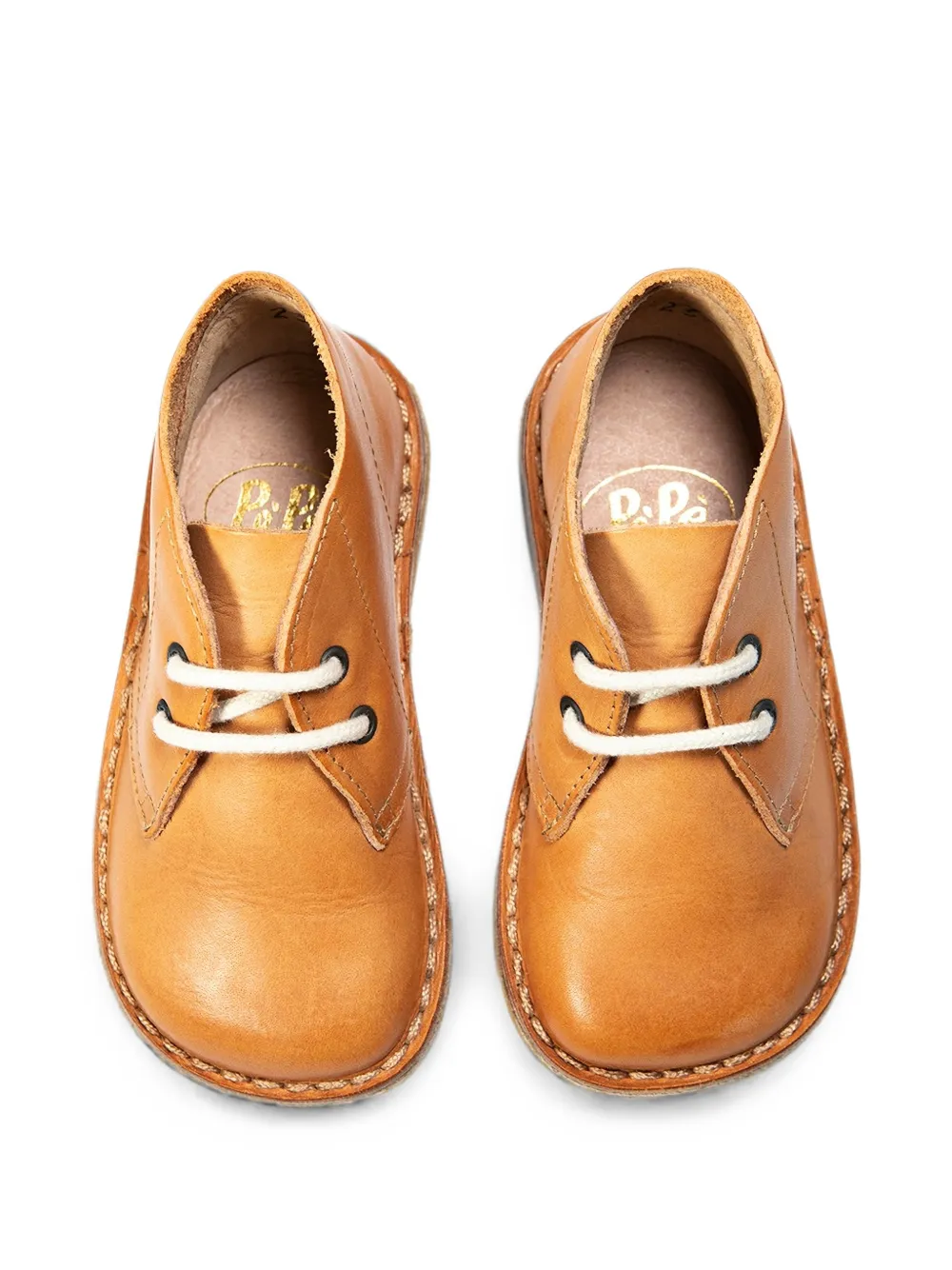 Pèpè Bobby leren desert boots met veters Beige