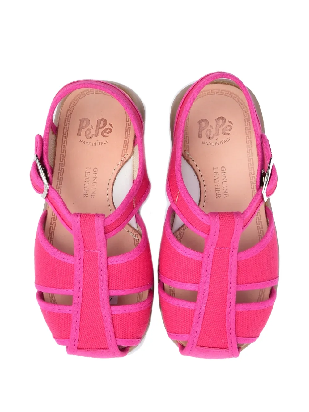 Pèpè Alix canvas sandalen met gespsluiting Roze