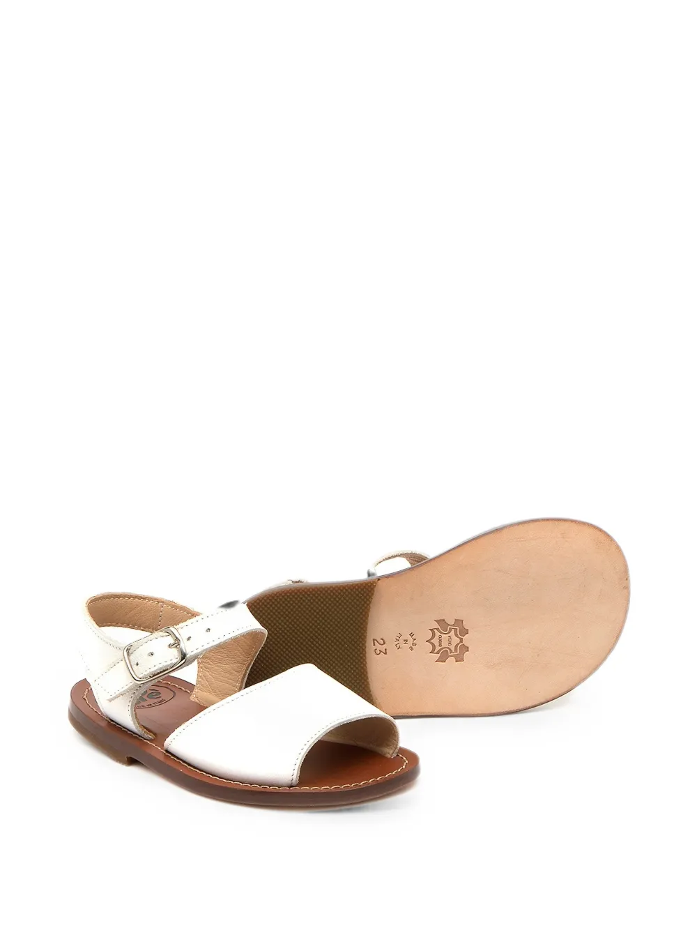 Pèpè buckle-fastening leather sandals Wit
