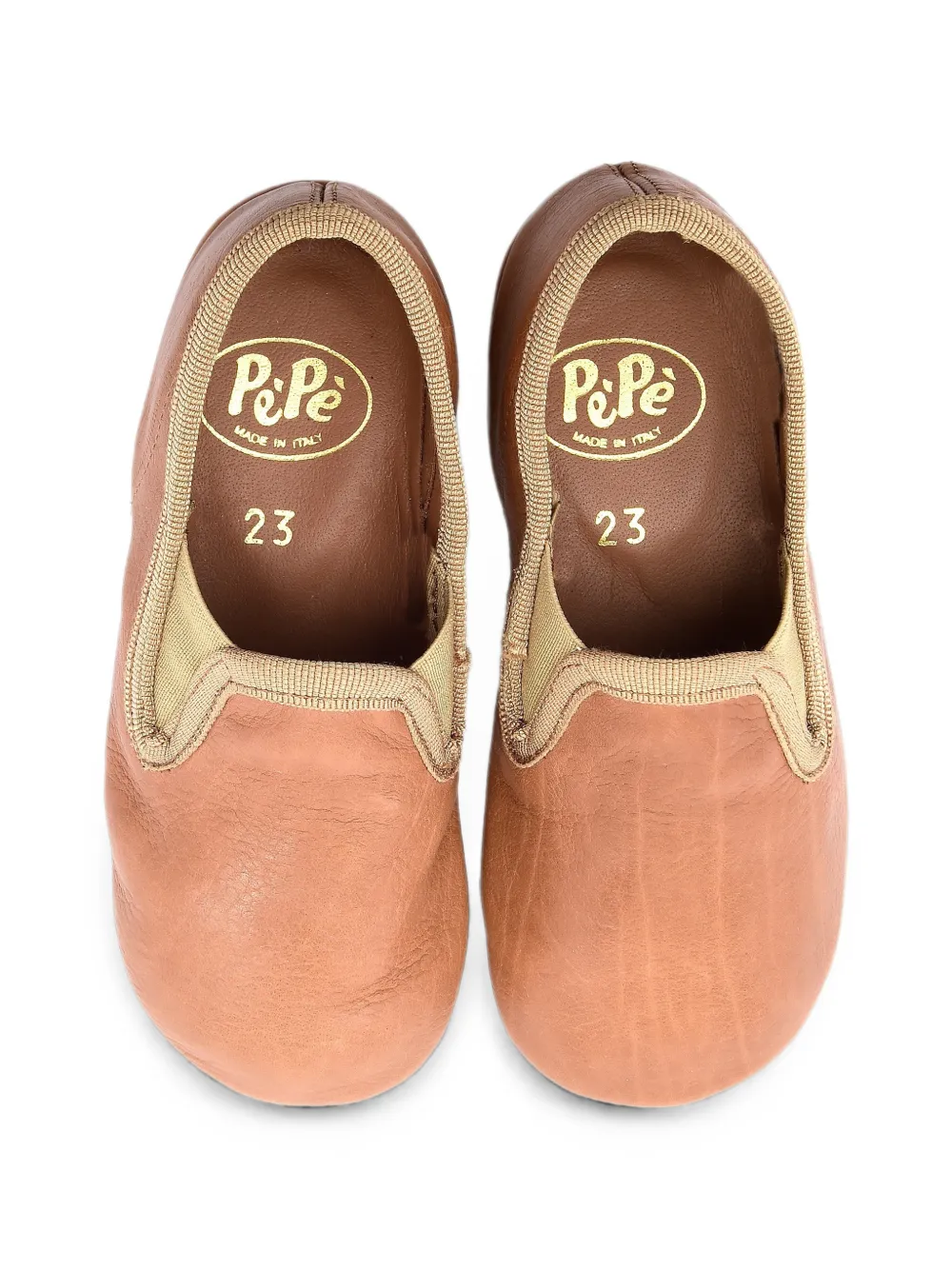 Pèpè Terry elastische leren slippers Beige