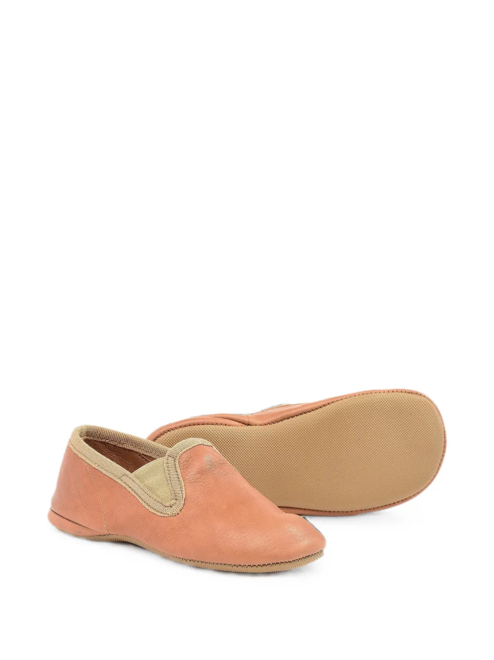 Pèpè Terry elastische leren slippers Beige