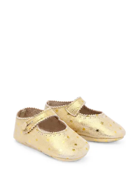 Pèpè star-print scalloped crib shoes
