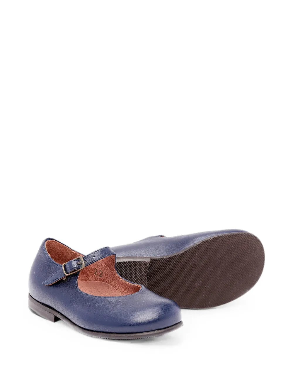 Pèpè Martina buckle-fastening leather ballet flats Blauw