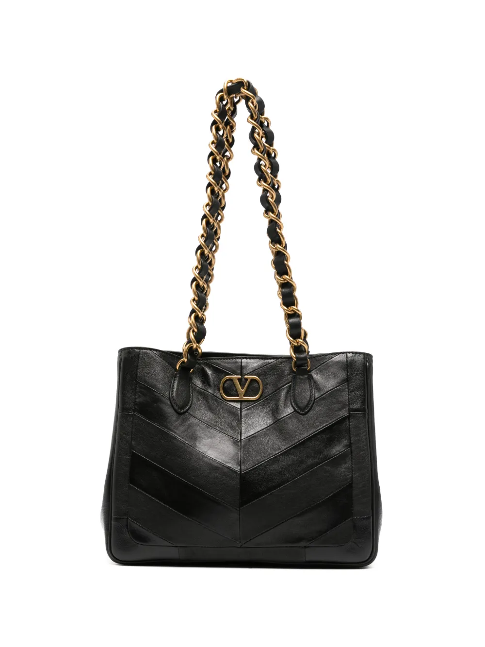 Valentino Garavani small Laseine VLogo shoulder bag - Nero