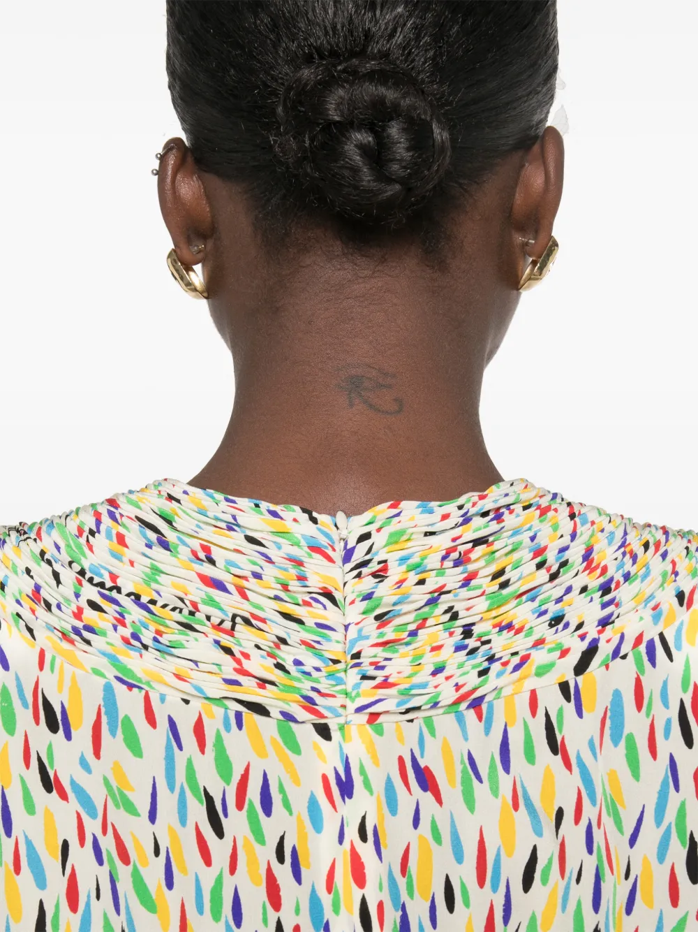 Valentino Garavani Jurk met ruches en logoprint Wit