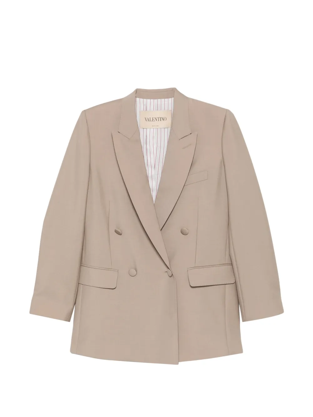 Valentino Garavani double-breasted peak-lapels jacket Beige