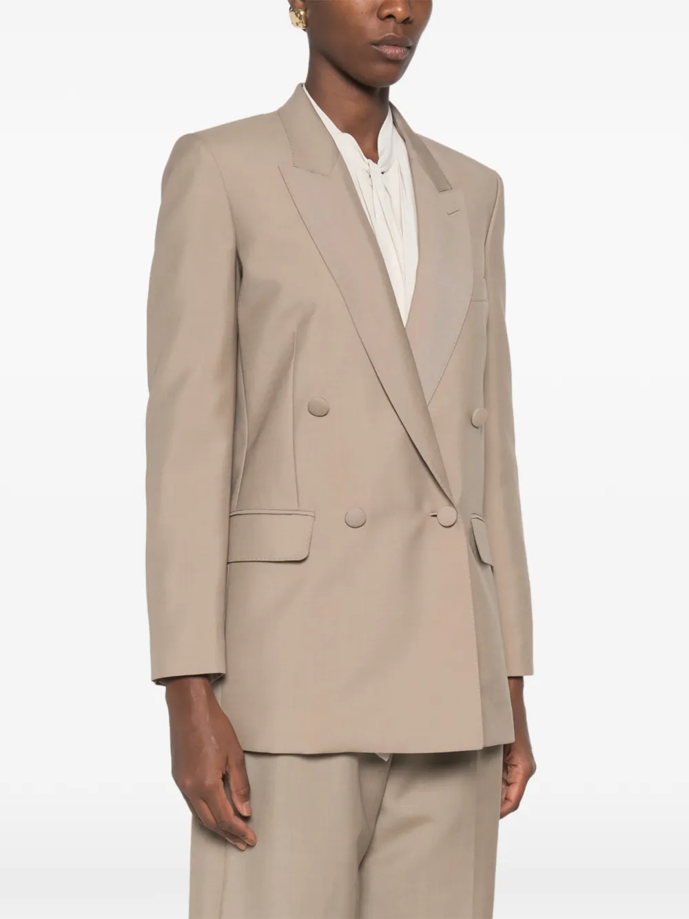 Valentino Garavani double-breasted peak-lapels jacket Beige