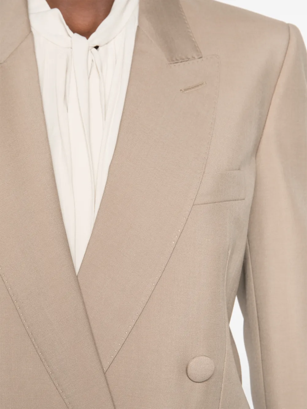 Valentino Garavani double-breasted peak-lapels jacket Beige