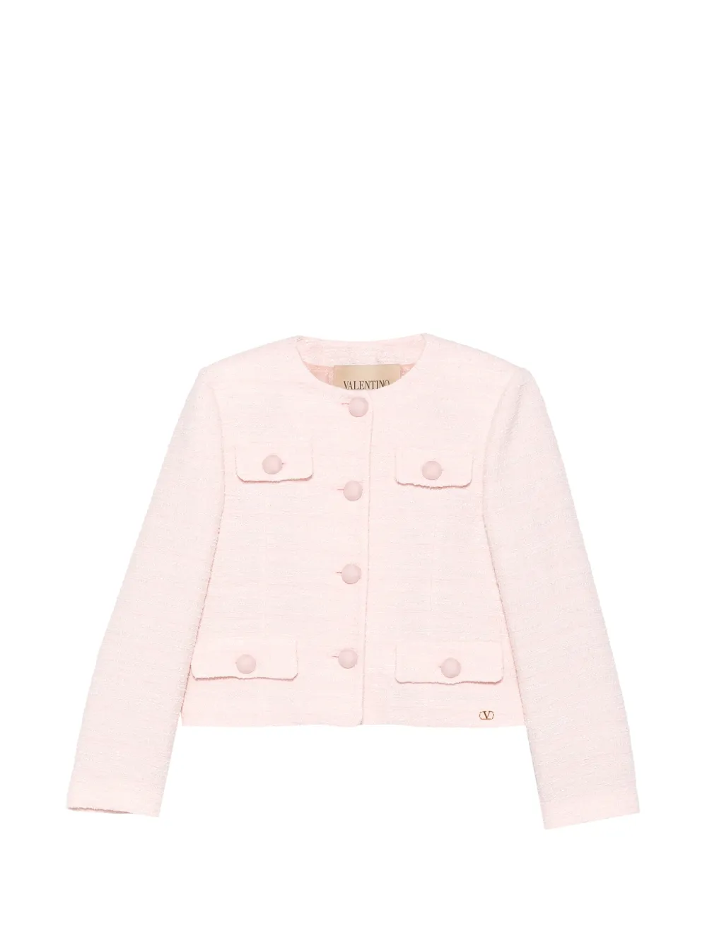 Valentino Garavani button-front tweed jacket - Rosa