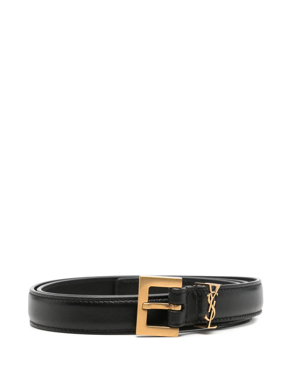 Saint Laurent Cintura Cassandre sottile - Nero