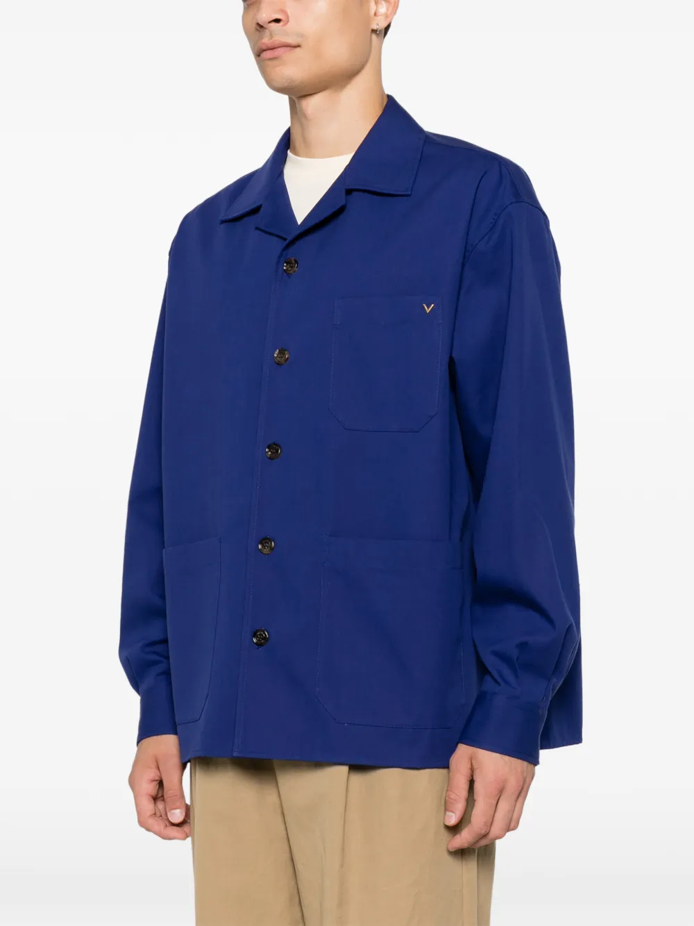 Valentino Garavani VLogo Signature overhemd met opgestikte zak Blauw