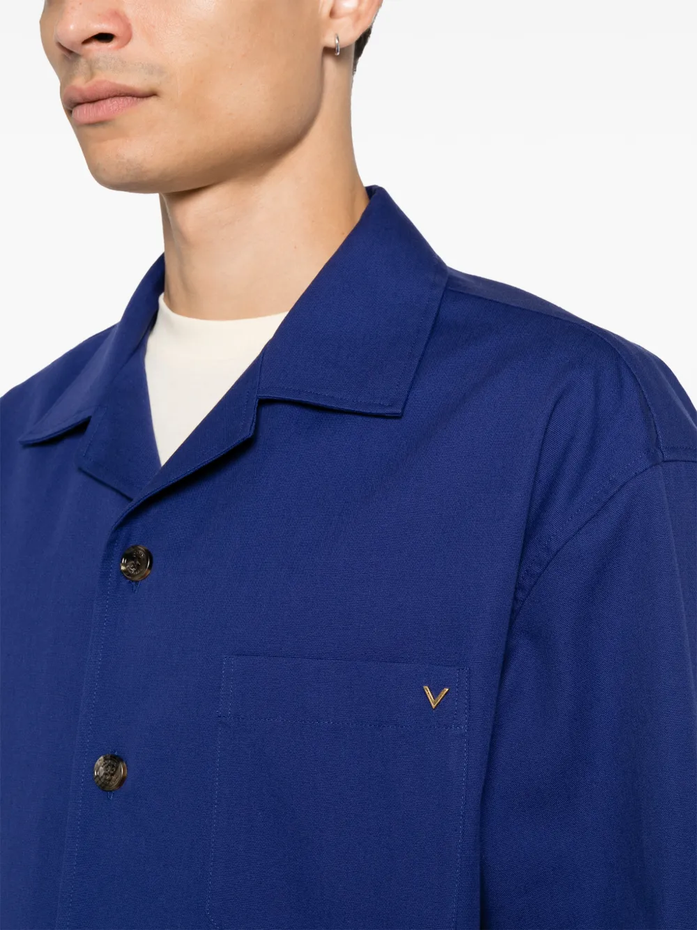 Valentino Garavani VLogo Signature overhemd met opgestikte zak Blauw