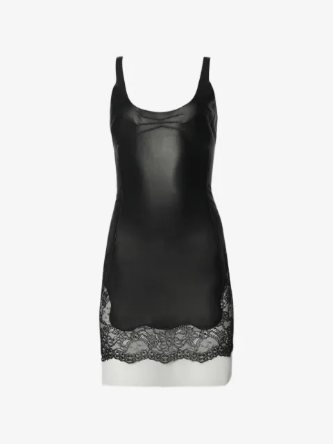 The Attico lace-trimmed leather dress