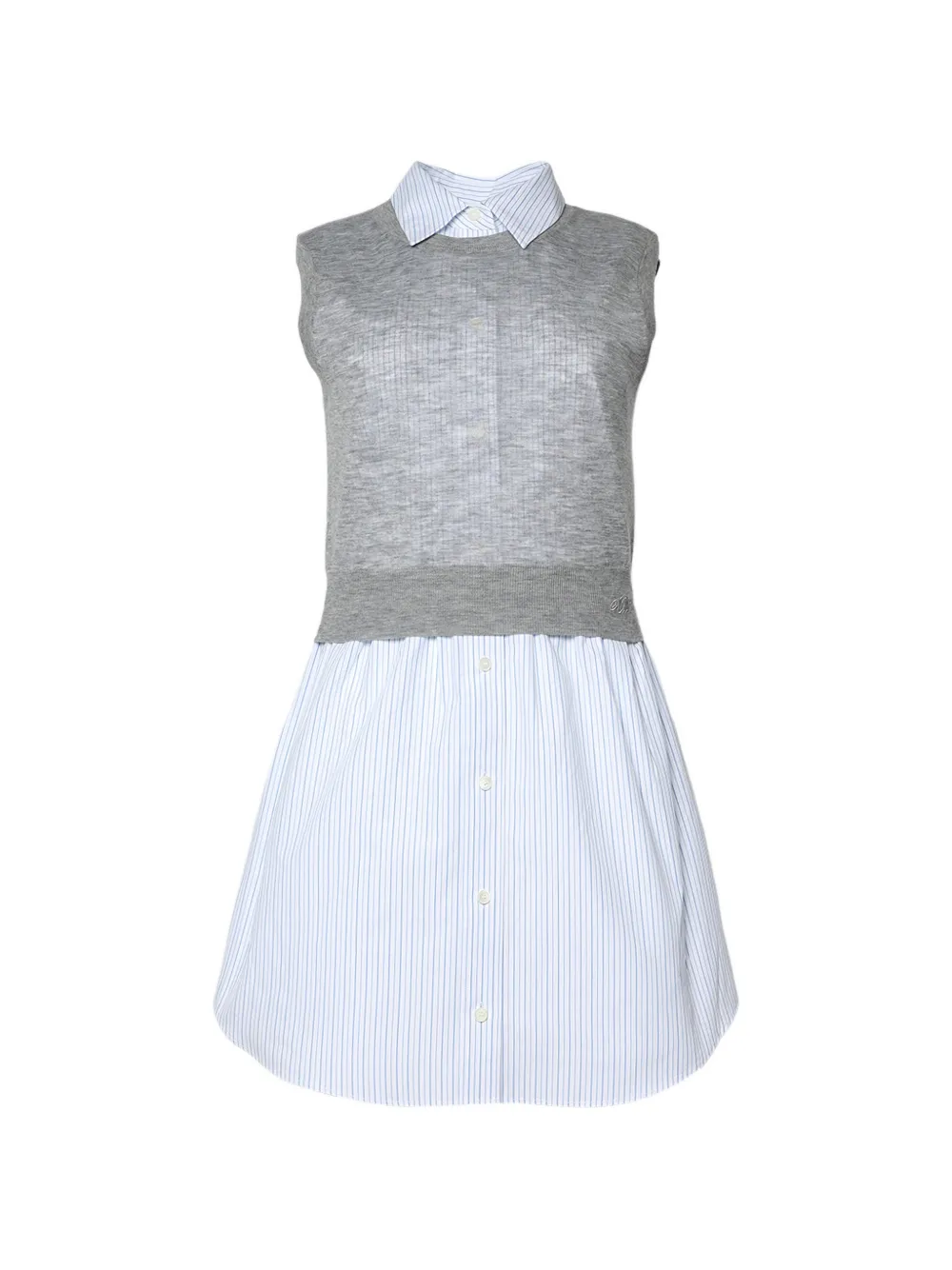 Alexander Wang layered sleeveless shirt dress with knit top - Grau