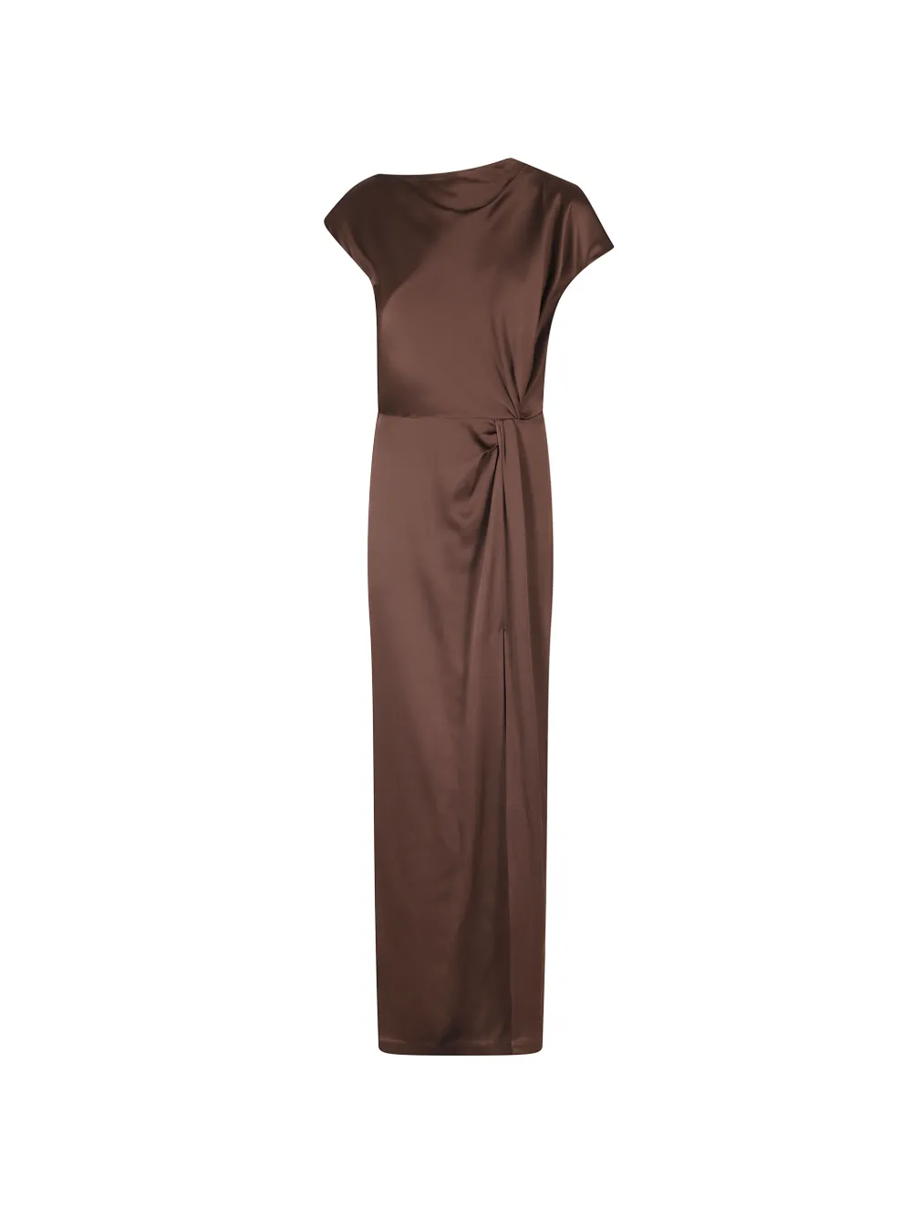 Federica Tosi draped side-slit maxi dress Bruin