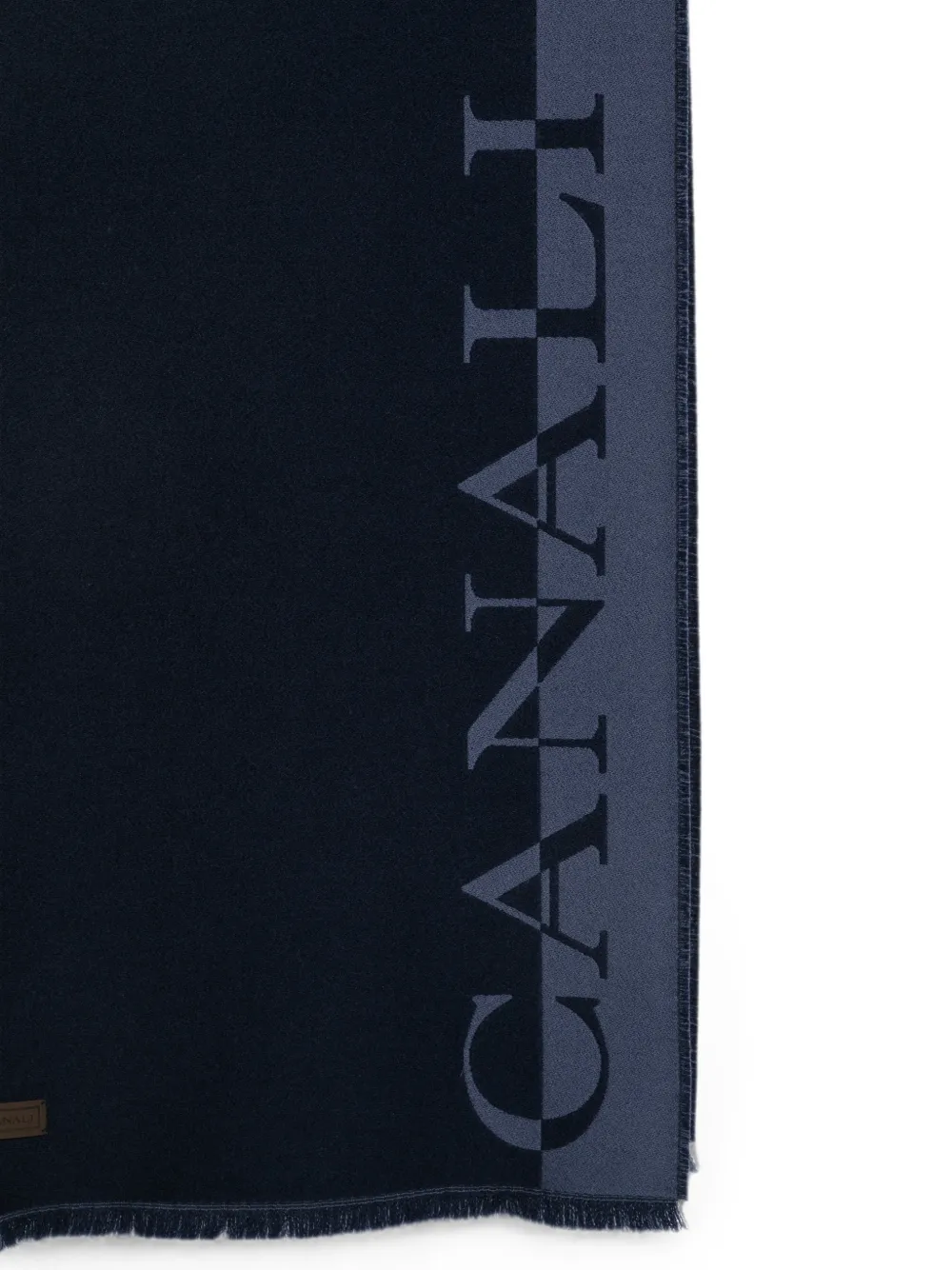 Canali Sjaal met logoprint Blauw