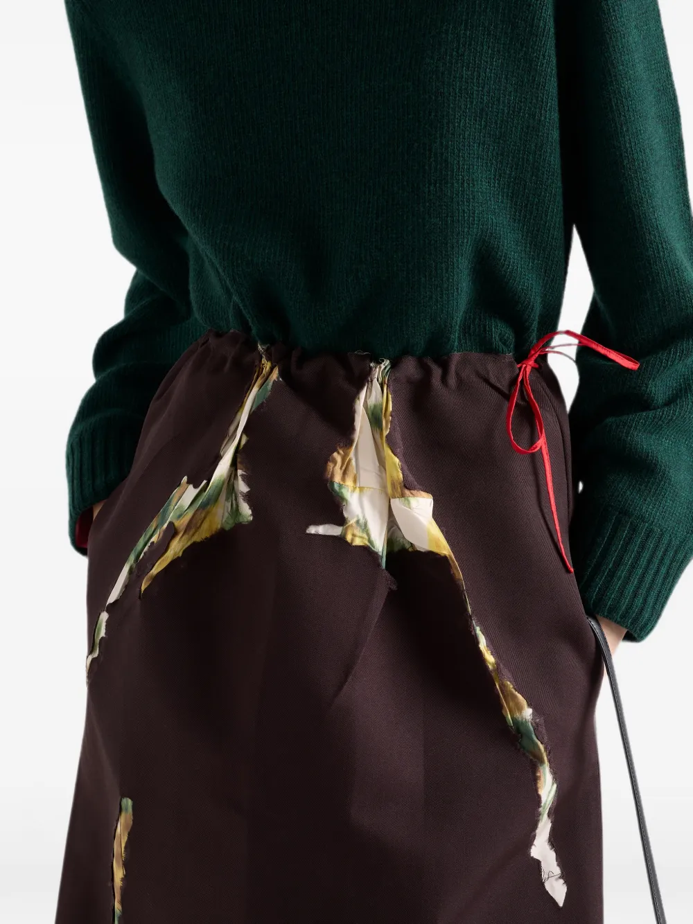 Prada Gabardine rok met devoré-effect Bruin