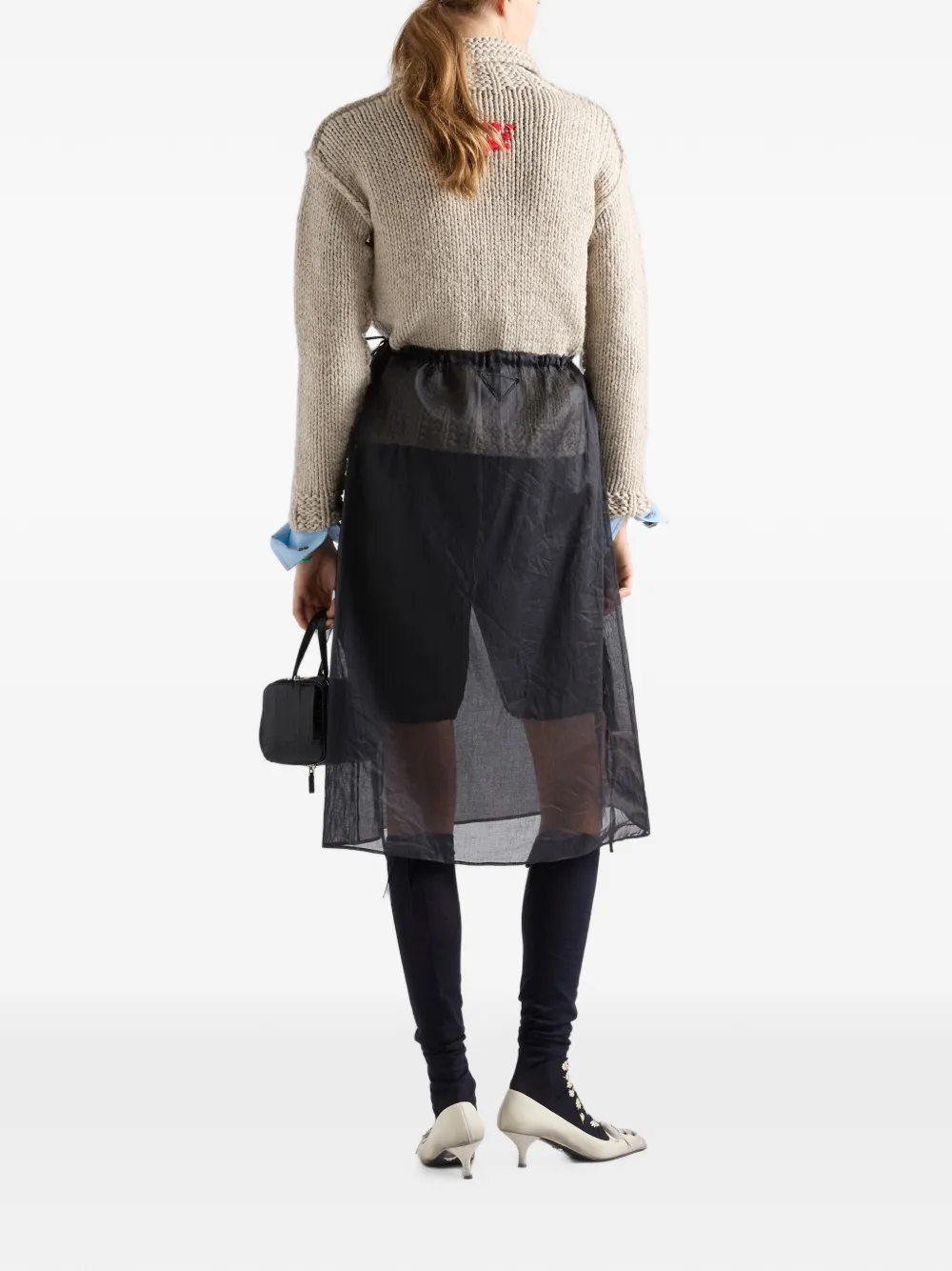 Prada Wollen vest met rits Beige