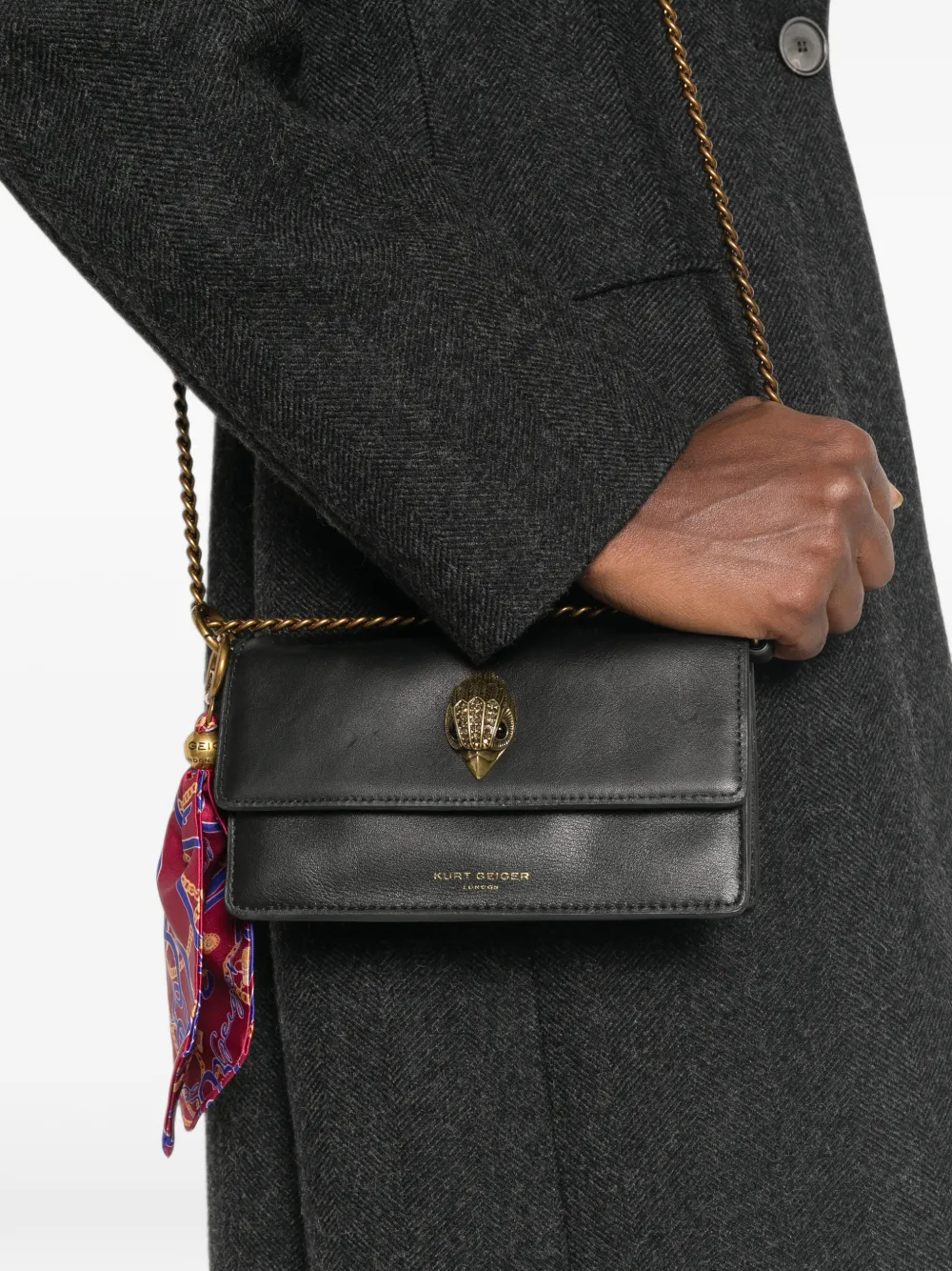 Kurt Geiger London Sloane shopper met adelaar-plakkaat Zwart
