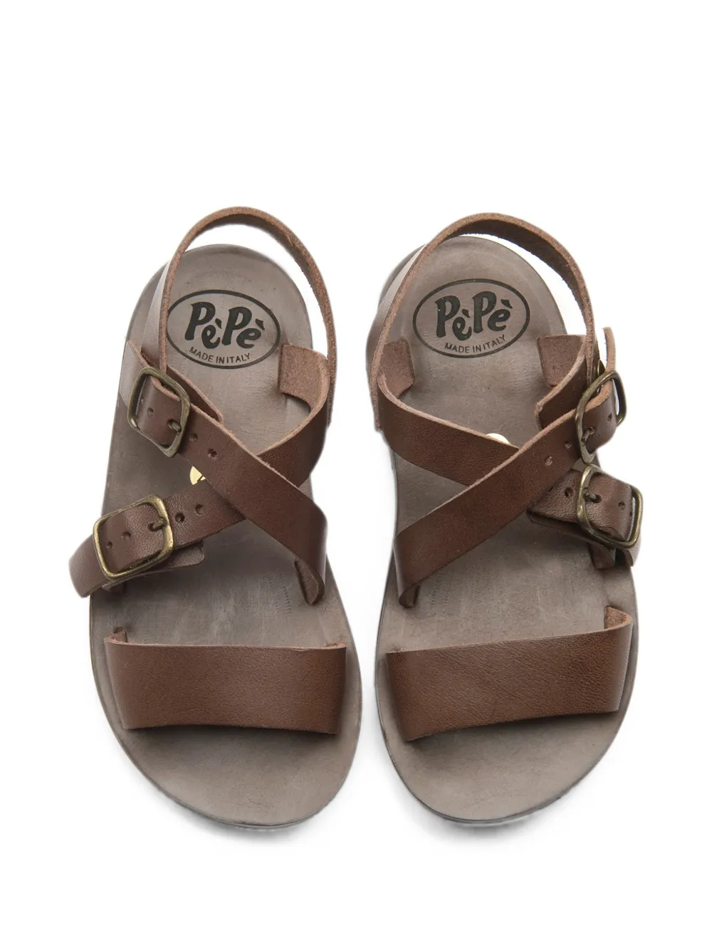 Pèpè Guido buckle-fastening leather sandals Bruin