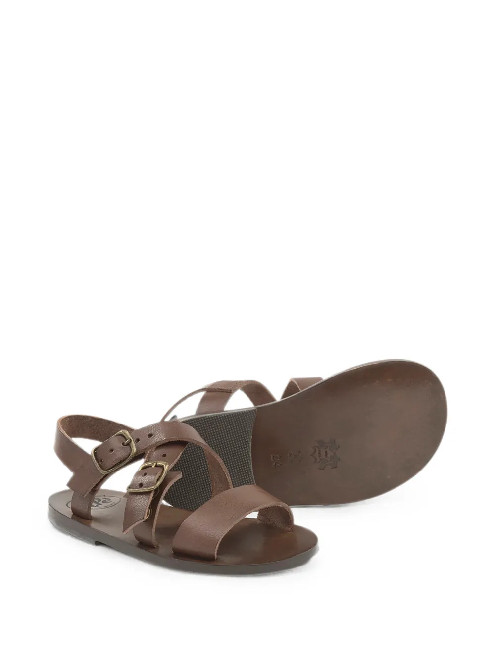 Pèpè Guido buckle-fastening leather sandals Bruin