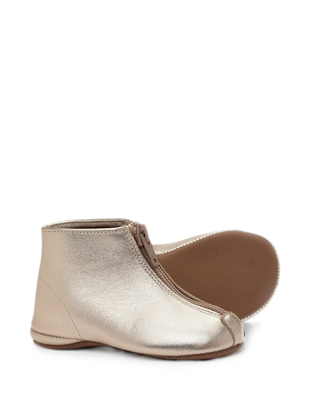 Pèpè metallic front-zip ankle boots Goud