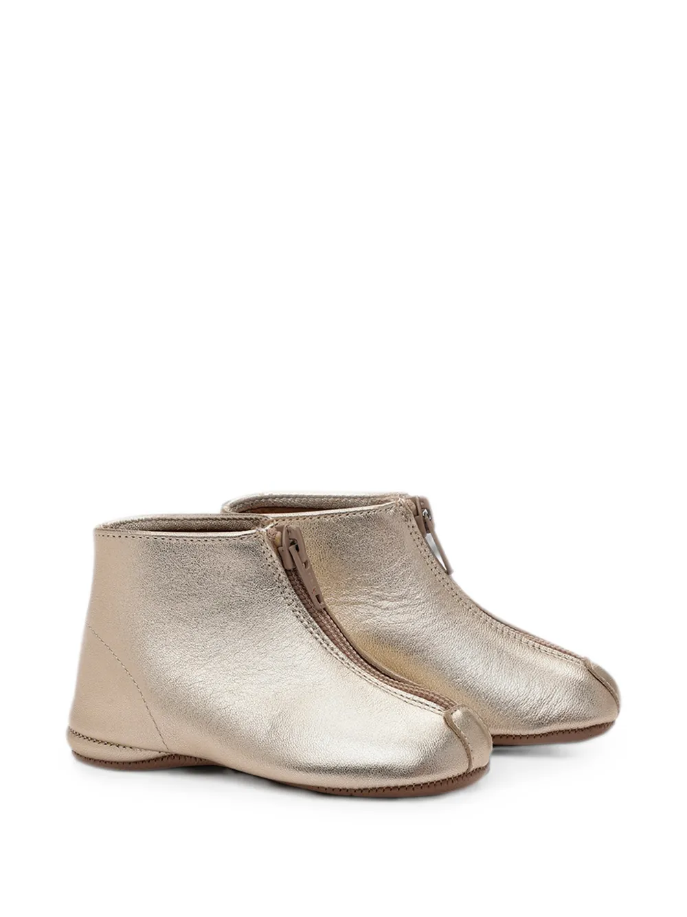 Pèpè metallic front-zip ankle boots Goud