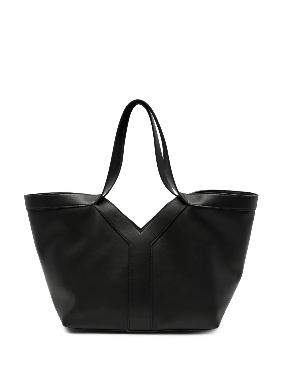 Saint Laurent Y-shape Leather Tote Bag In Schwarz