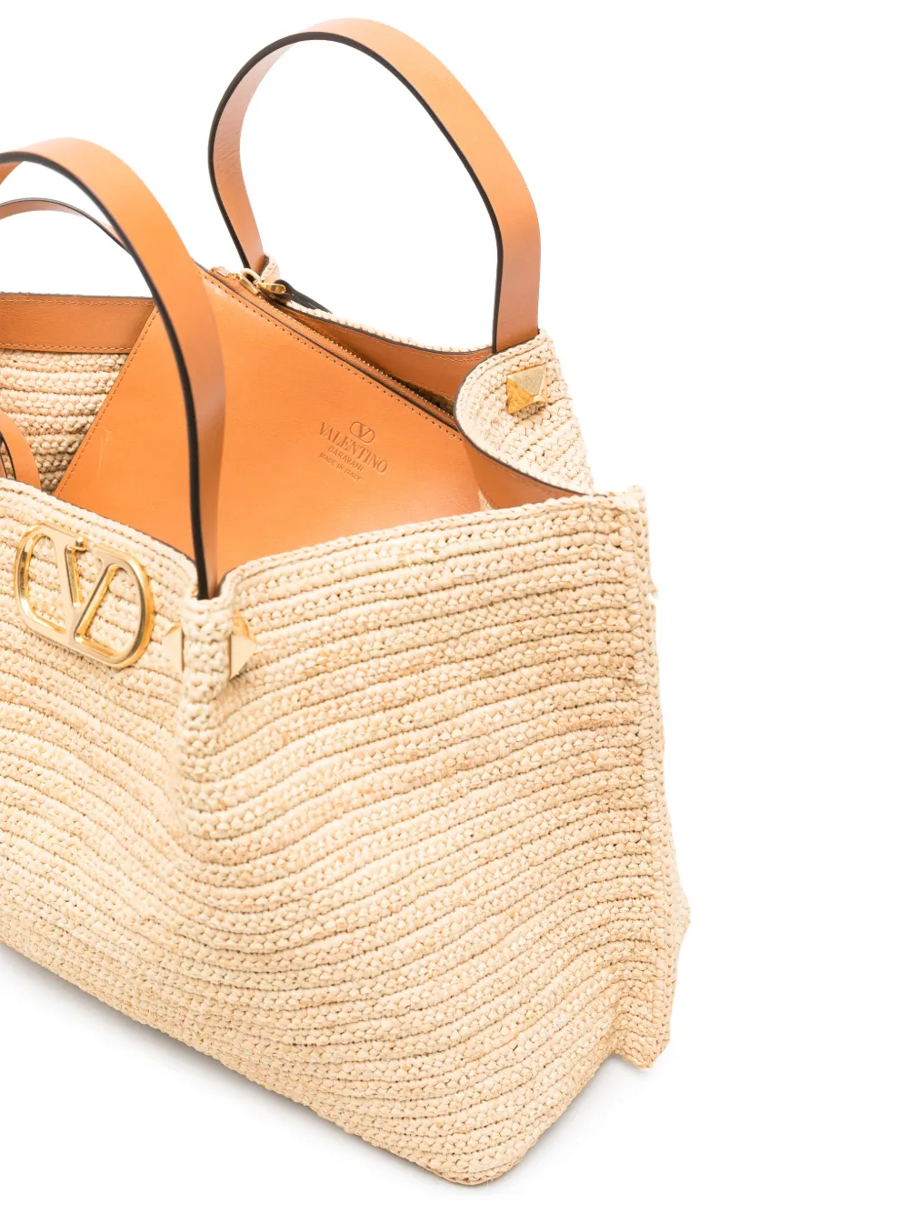 Valentino Garavani Medium shopper met VLogo-plakkaat Beige