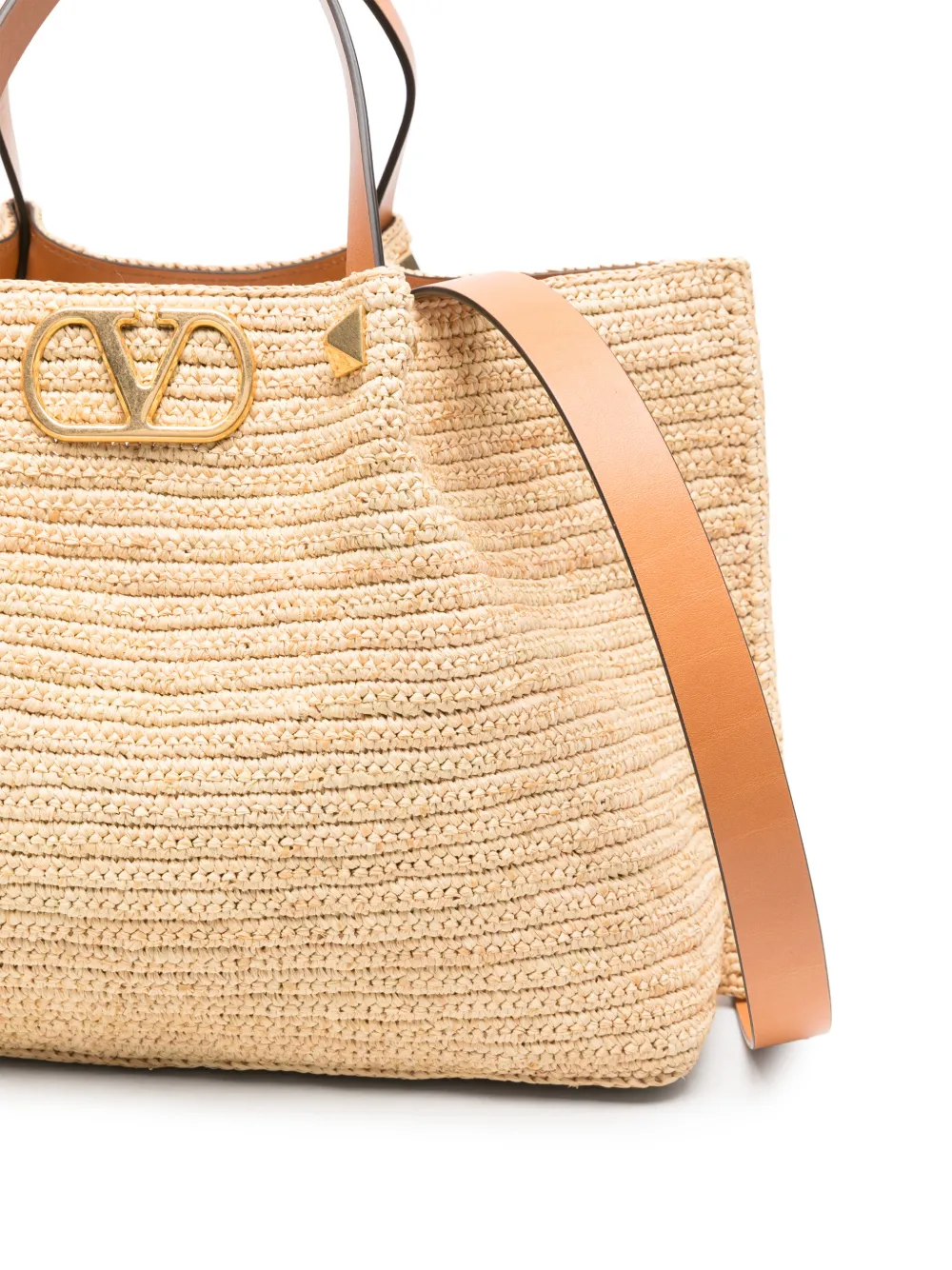 Valentino Garavani Medium shopper met VLogo-plakkaat Beige