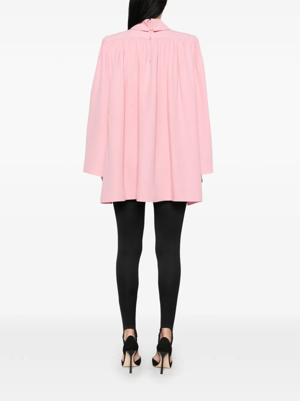Valentino Garavani gathered mock-neck blouse Roze