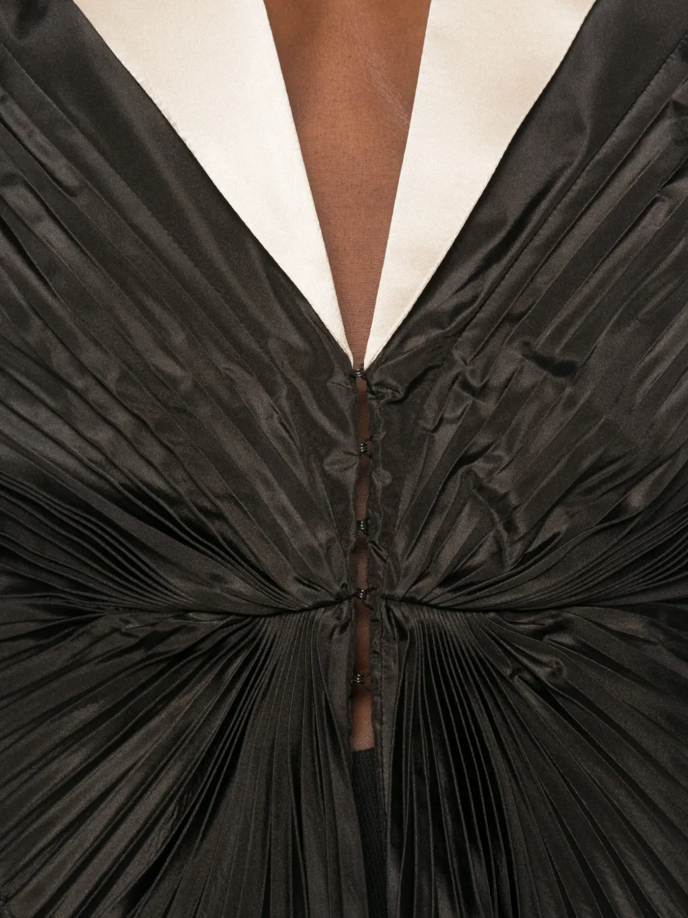 Valentino Garavani plissé shawl-lapel jacket Zwart