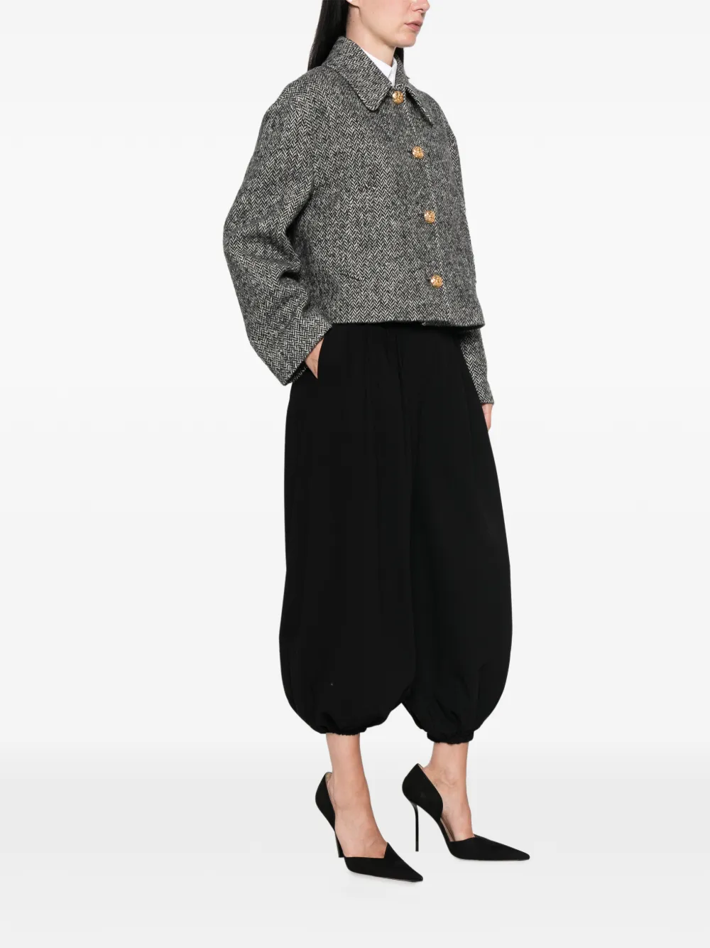 Valentino Garavani Urban wollen sailorjas met chevron-streep Zwart