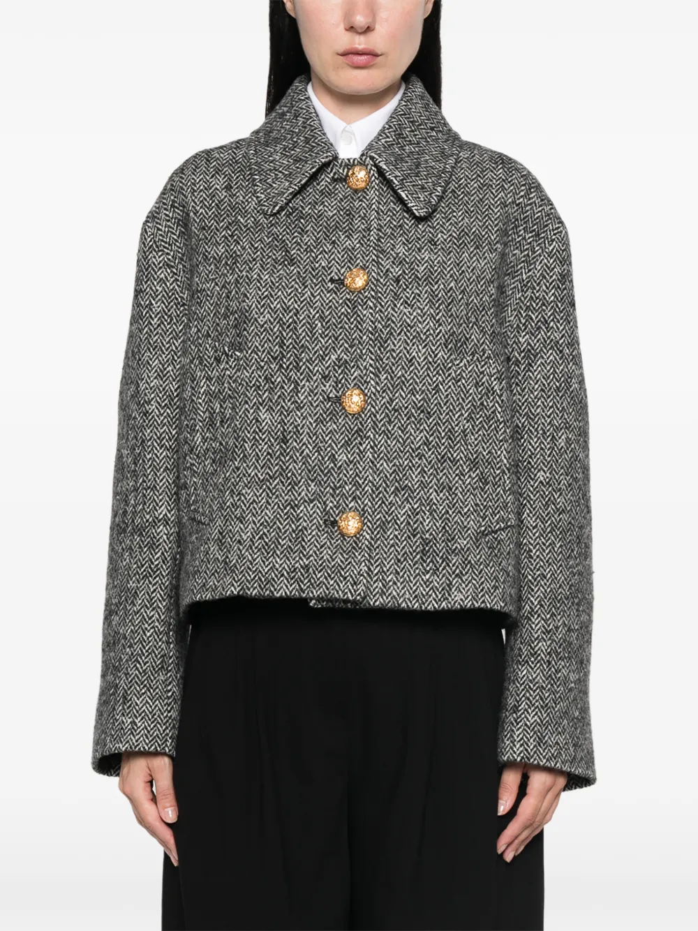 Valentino Garavani Urban wollen sailorjas met chevron-streep Zwart