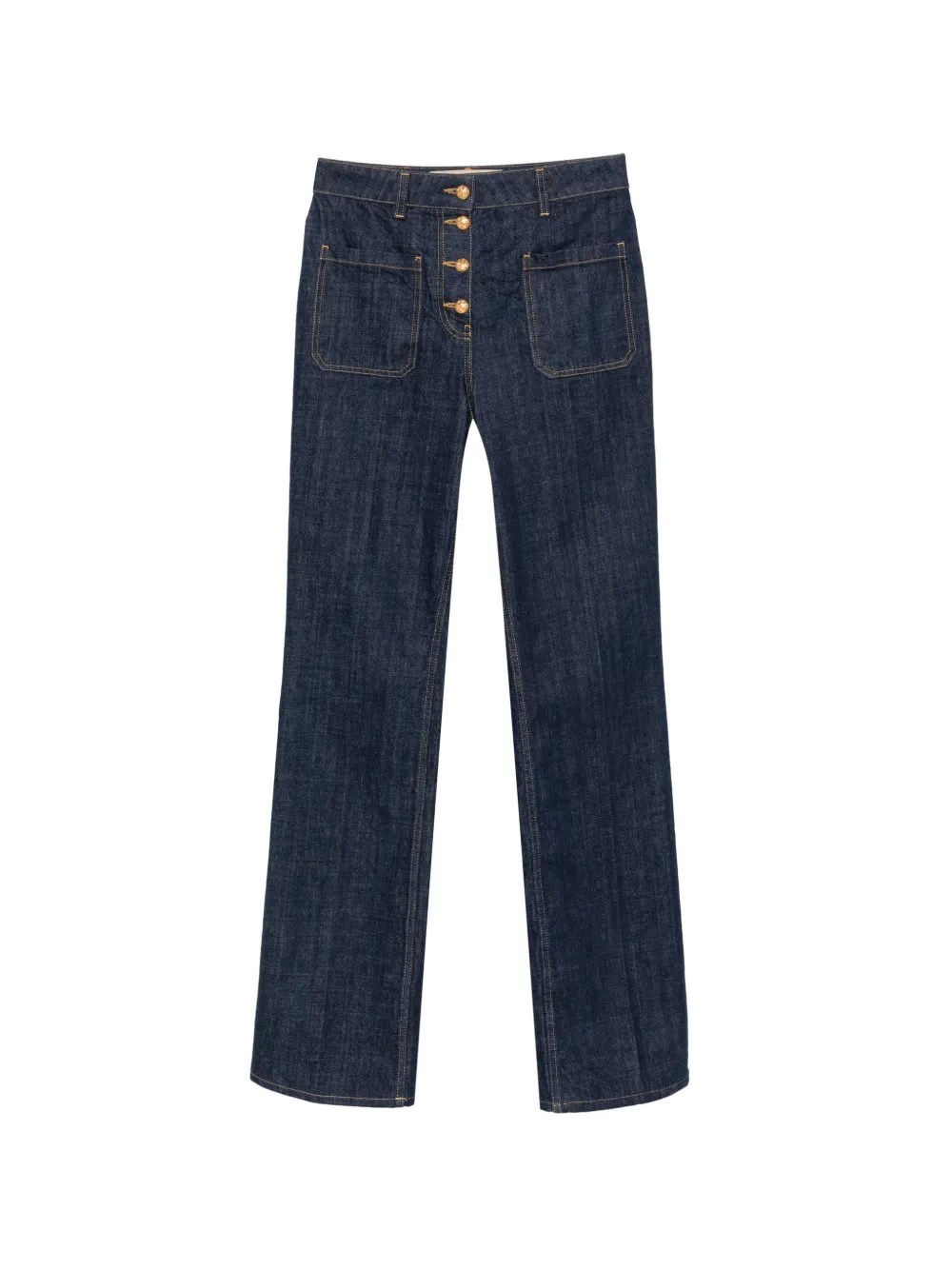 Valentino Garavani button-up patch-pocket jeans - Blu
