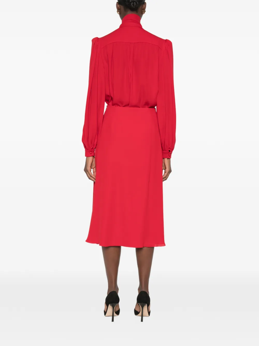 Valentino Garavani front-slit midi skirt Rood