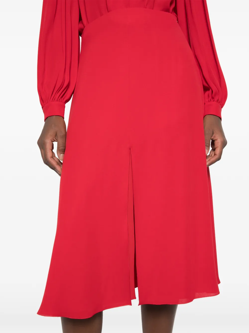 Valentino Garavani front-slit midi skirt Rood