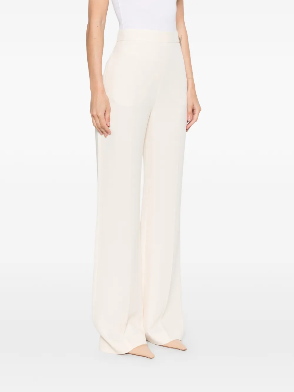 Valentino Garavani pressed-creases tailored trousers Beige