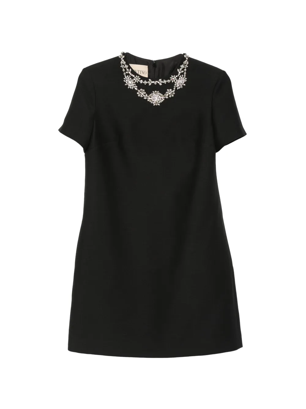 Valentino Garavani crystal-embellished shift mini dress - Nero