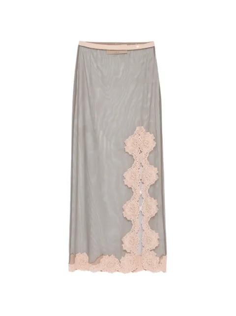 Valentino Garavani VLogo lace-trim tulle skirt