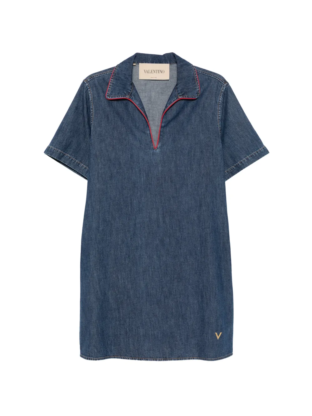 Valentino Garavani VLogo contrast-trim mini dress - Blu